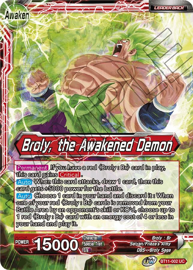 Broly // Broly, the Awakened Demon BT11-002 Vermilion Bloodline 