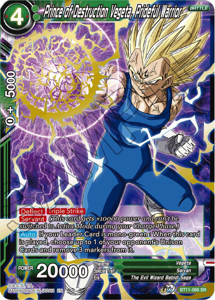 Prince of Destruction Vegeta, Prideful Warrior BT11-066 Vermilion Bloodline 