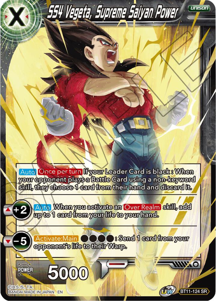 SS4 Vegeta, Supreme Saiyan Power BT11-124 Vermilion Bloodline 