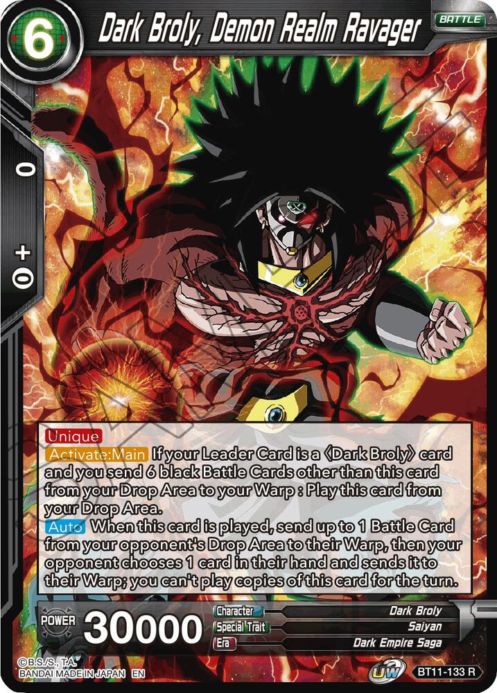Dark Broly, Demon Realm Ravager BT11-133 Vermilion Bloodline 
