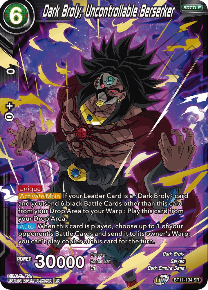 Dark Broly, Uncontrollable Berserker BT11-134 Vermilion Bloodline 