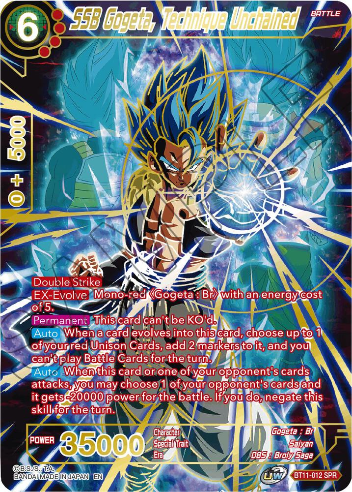 SSB Gogeta, Technique Unchained (SPR) BT11-012 Vermilion Bloodline 