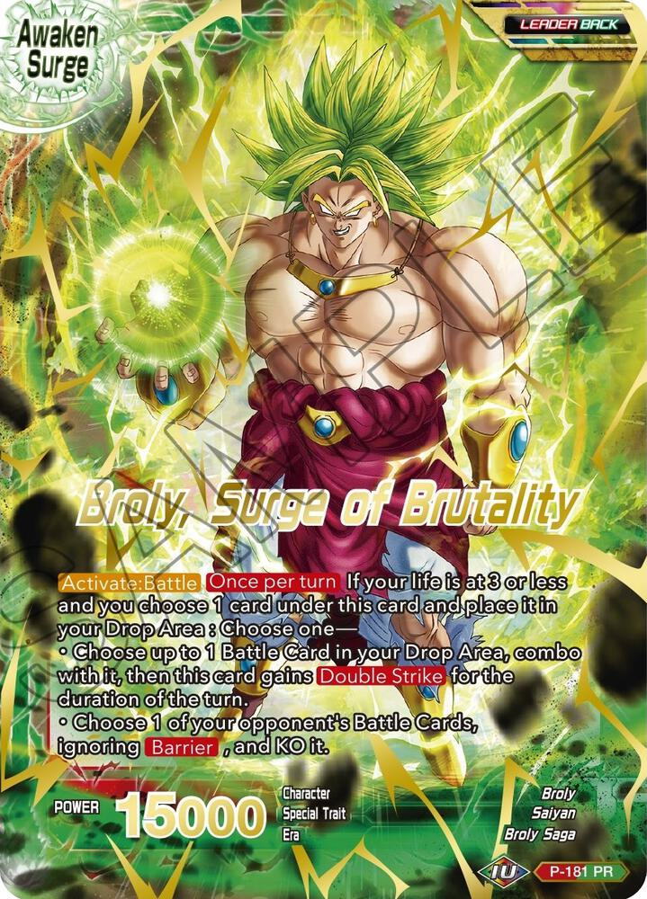 Broly // Broly, Surge of Brutality (Gold Stamped) P-181 Mythic Booster 