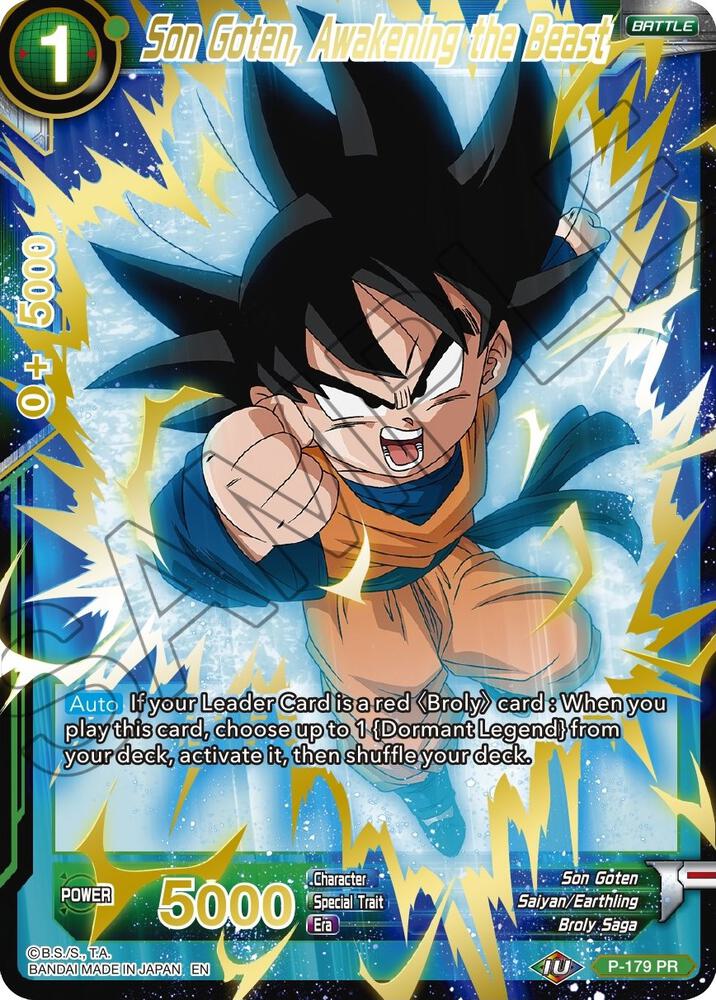 Son Goten, Awakening the Beast (Gold Stamped) P-179 Mythic Booster 