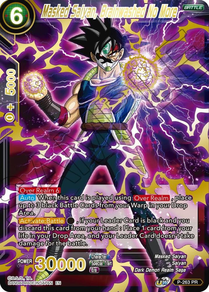 Masked Saiyan, Brainwashed No More (Gold Stamped) P-263 Mythic Booster 