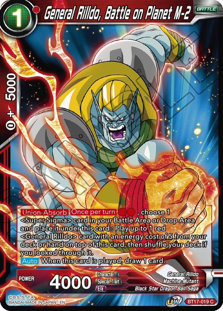General Rilldo Figure General Rilldo, Battle on Planet M-2 BT17-019 Ultimate Squad DBS – Side ...