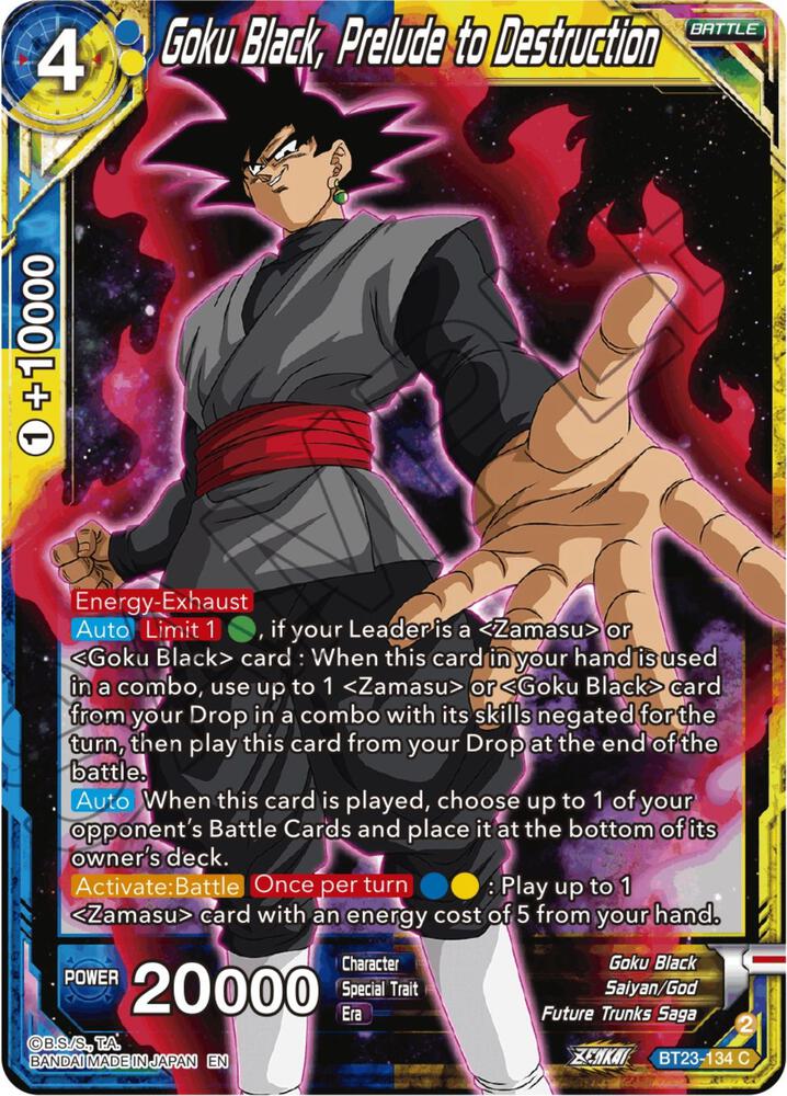 Goku Black, Prelude to Destruction BT23-134 Perfect Combination 