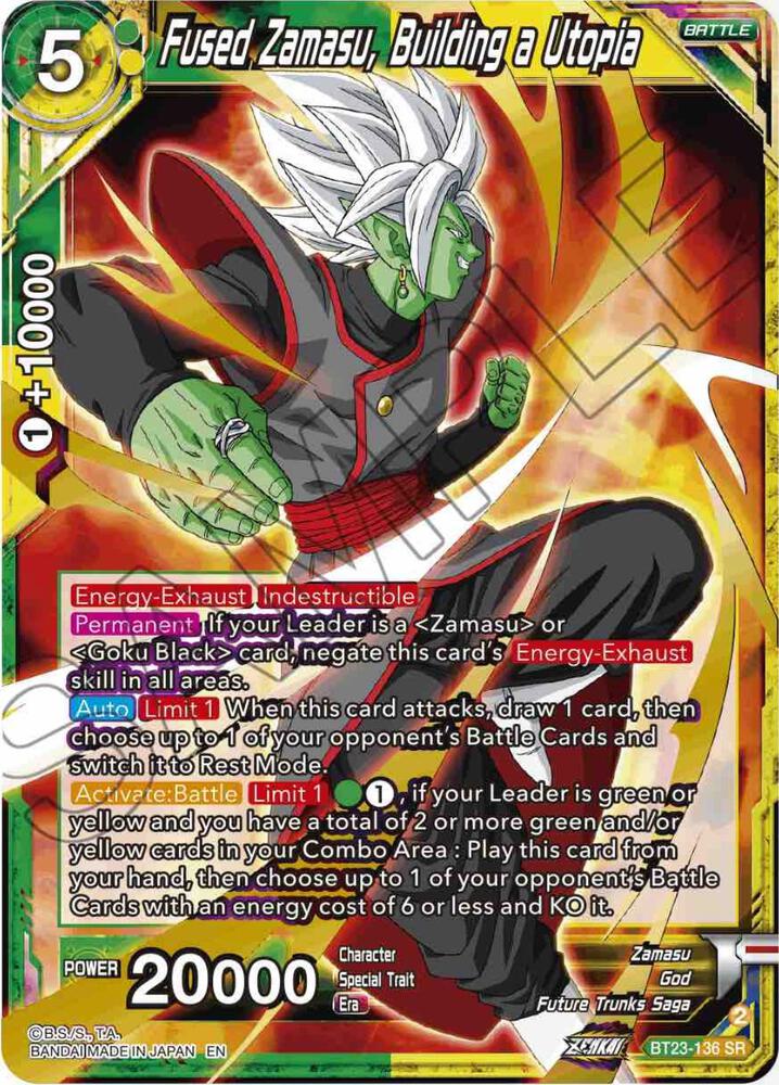 Fused Zamasu, Building a Utopia BT23-136 Perfect Combination 