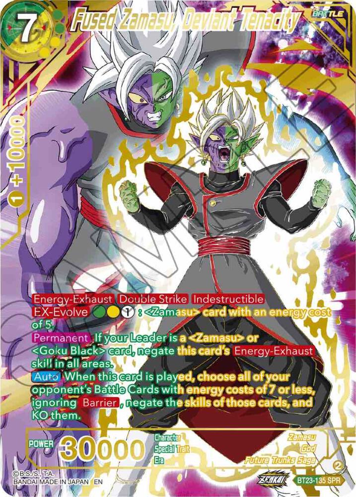 Fused Zamasu, Deviant Tenacity (SPR) BT23-135 Perfect Combination 