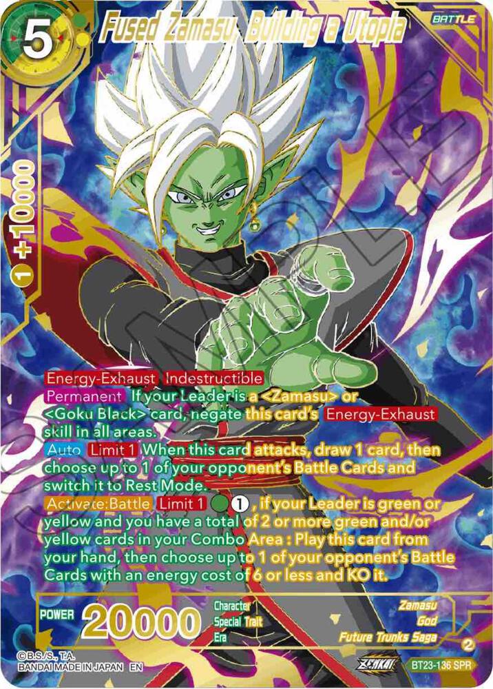 Fused Zamasu, Building a Utopia (SPR) BT23-136 Perfect Combination 