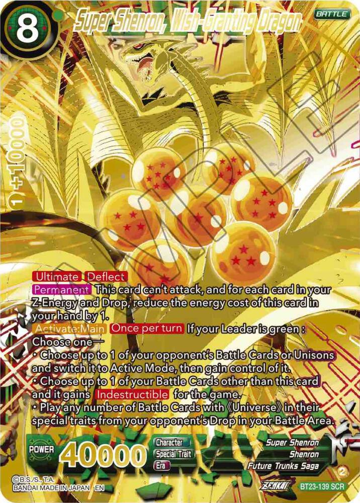 Super Shenron, Wish-Granting Dragon BT23-139 Perfect Combination 
