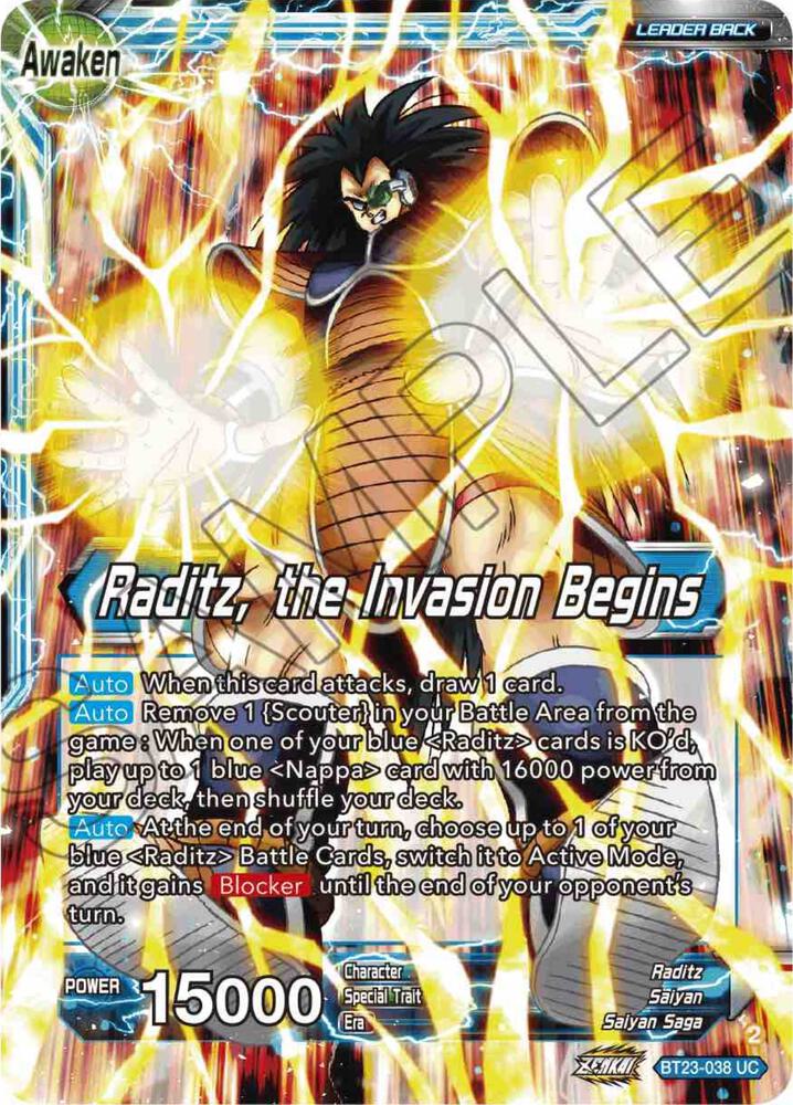 Raditz // Raditz, the Invasion Begins BT23-038 Perfect Combination 