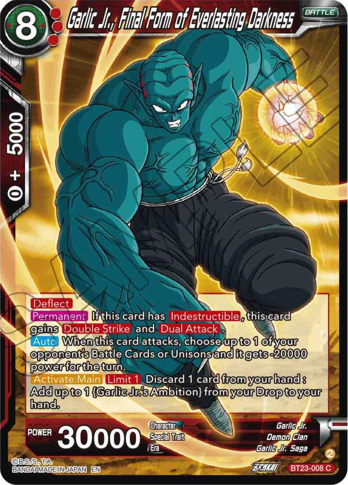 Garlic Jr., Final Form of Everlasting Darkness BT23-008 Perfect Combination 
