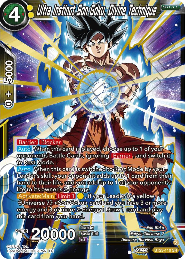 Ultra Instinct Son Goku, Divine Technique BT23-110 Perfect Combination 