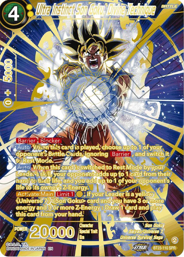 Ultra Instinct Son Goku, Divine Technique (SPR) BT23-110 Perfect Combination 
