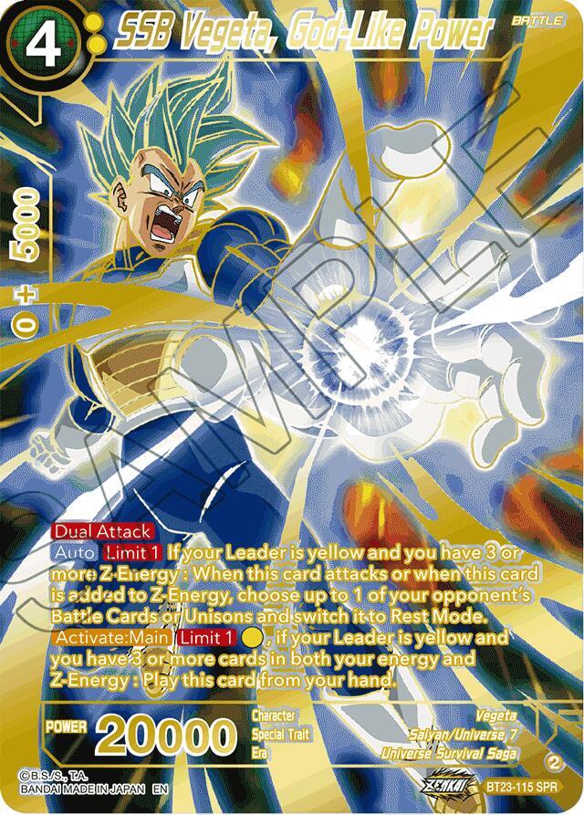 SSB Vegeta, God-Like Power (SPR) BT23-115 Perfect Combination 
