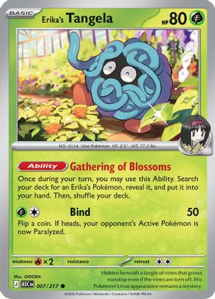 Erika's Tangela 007/217 ME: Ascended Heroes Reverse Holo Common Pokemon