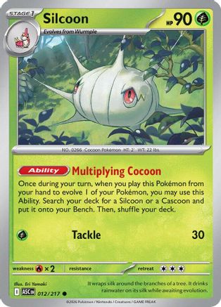 Silcoon 012/217 ME: Ascended Heroes Reverse Holo Common Pokemon