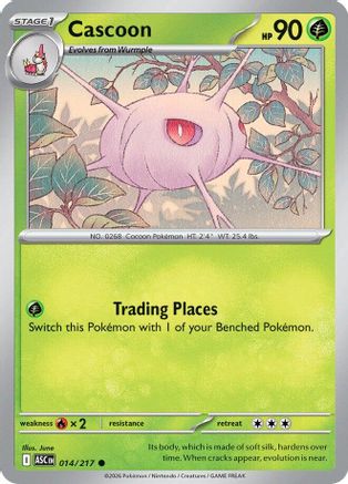 Cascoon 014/217 ME: Ascended Heroes Reverse Holo Common Pokemon