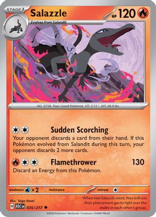 Salazzle 035/217 ME: Ascended Heroes Reverse Holo Uncommon Pokemon