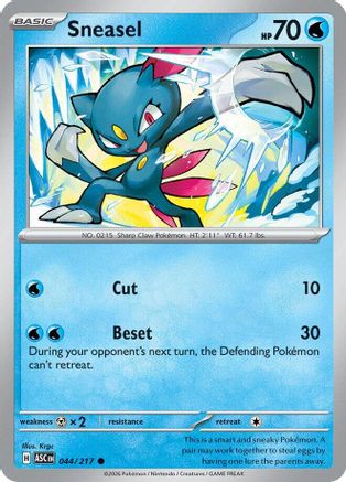 Sneasel 044/217 ME: Ascended Heroes Reverse Holo Common Pokemon