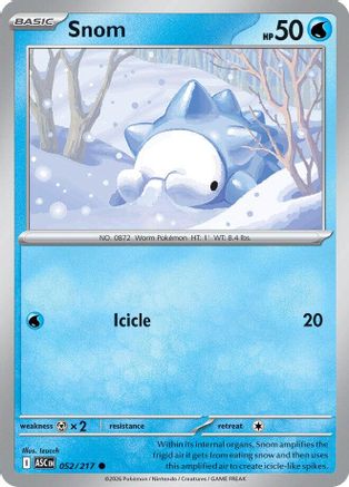 Snom 052/217 ME: Ascended Heroes Reverse Holo Common Pokemon