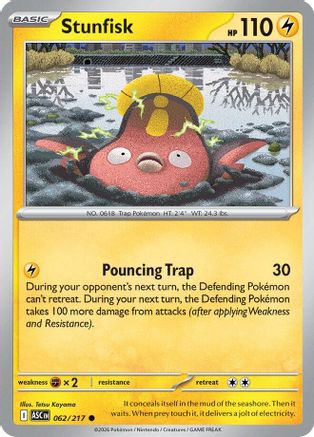 Stunfisk 062/217 ME: Ascended Heroes Reverse Holo Common Pokemon