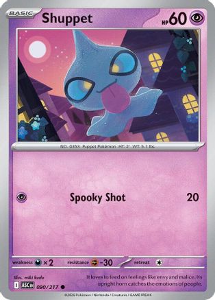 Shuppet 090/217 ME: Ascended Heroes Reverse Holo Common Pokemon