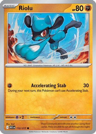 Riolu 112/217 ME: Ascended Heroes Reverse Holo Common Pokemon