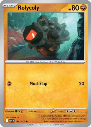 Rolycoly 118/217 ME: Ascended Heroes Reverse Holo Common Pokemon