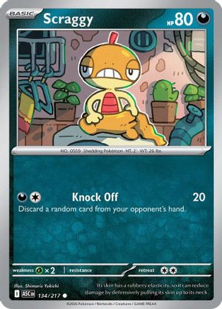 Scraggy 134/217 ME: Ascended Heroes Reverse Holo Common Pokemon
