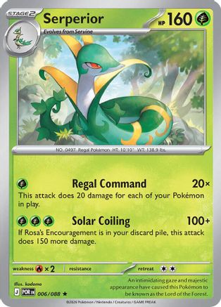 Serperior 006/088 Rare Perfect Order Pokemon Near Mint