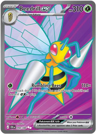 Beedrill ex 098/086 ME04: Chaos Rising Ultra Rare Pokemon