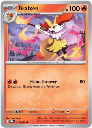 Braixen 012/086 ME04: Chaos Rising Common Reverse Holo