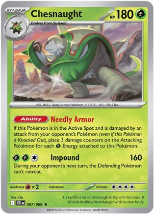 Chesnaught 007/086 ME04: Chaos Rising Rare Pokemon