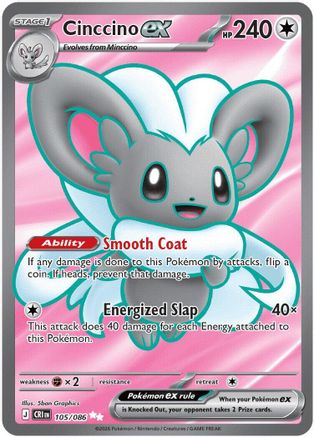 Cinccino ex 105/086 ME04: Chaos Rising Ultra Rare Pokemon