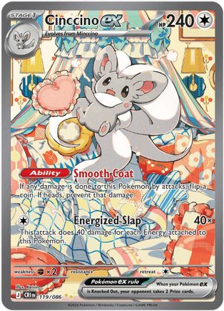 Cinccino ex 119/086 ME04: Chaos Rising Special Illustration Rare Pokemon