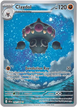 Claydol 092/086 ME04: Chaos Rising Shiny Rare Pokemon
