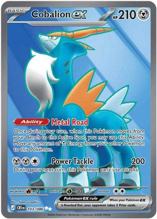 Cobalion ex 103/086 ME04: Chaos Rising Ultra Rare Pokemon