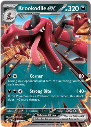 Krookodile ex 055/086 ME04: Chaos Rising Double Rare Pokemon