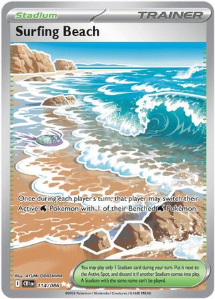 Surfing Beach 114/086 ME04: Chaos Rising Ultra Rare Pokemon