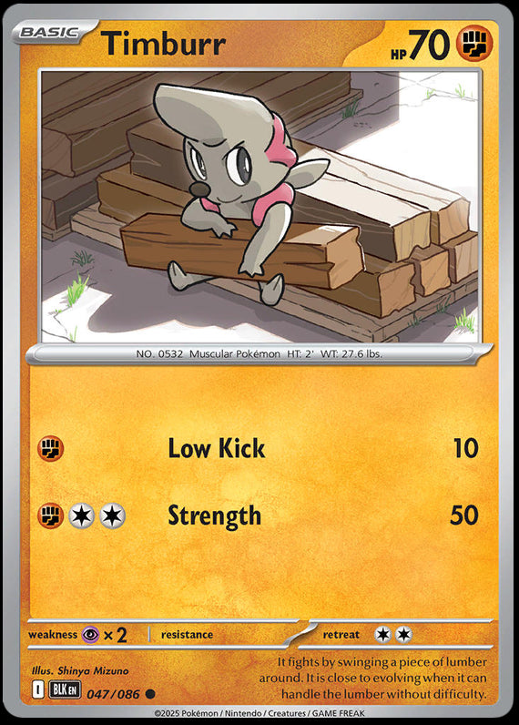 Image of Timburr Black Bolt (BLK) #47