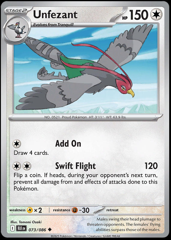 Image of Unfezant Black Bolt (BLK) #73