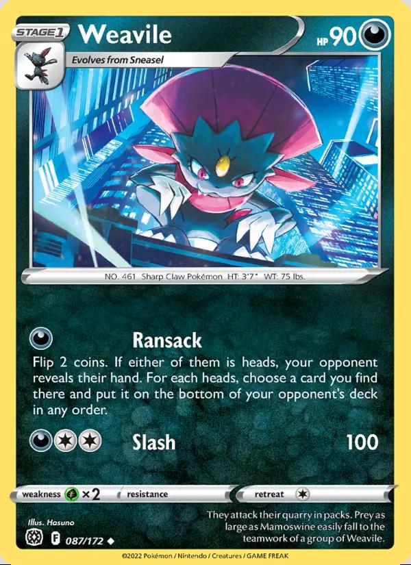 Image of Weavile Brilliant Stars (BRS) #087
