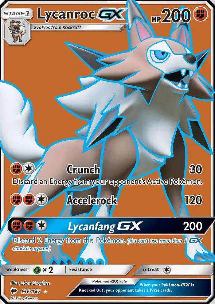 Image of Lycanroc-GX Burning Shadows (BUS) #136