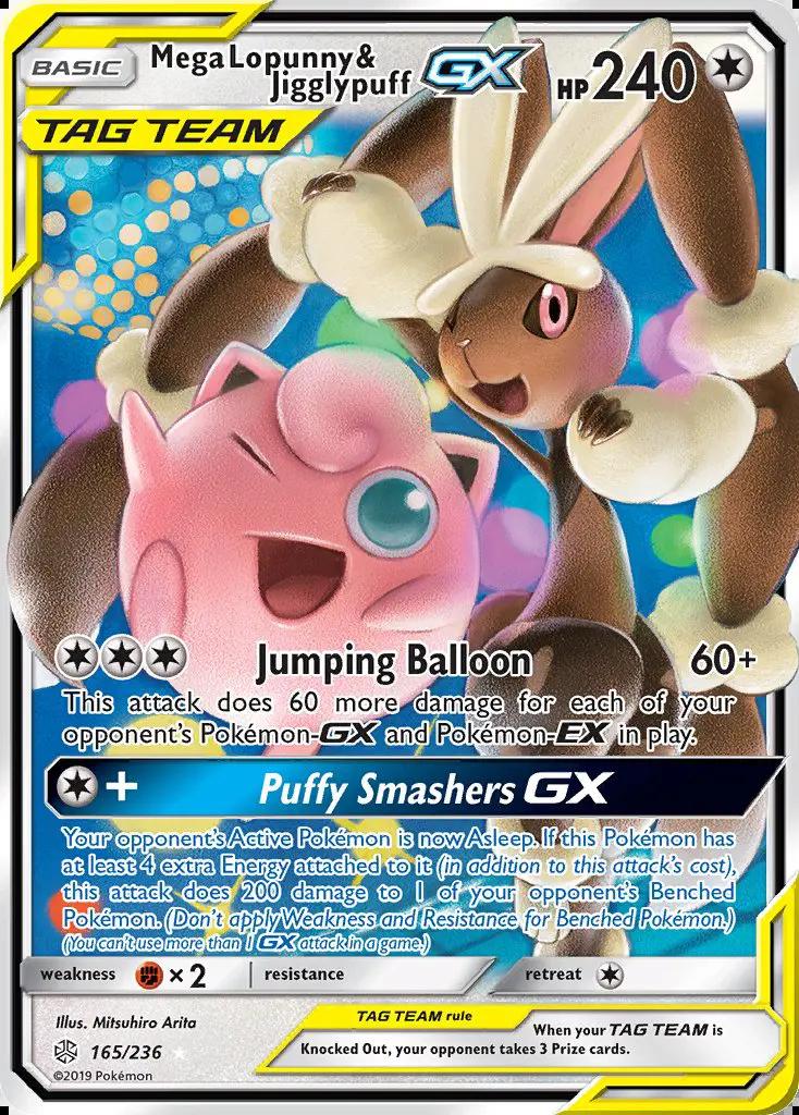 Image of Mega Lopunny and Jigglypuff-GX Cosmic Eclipse (CEC) #165