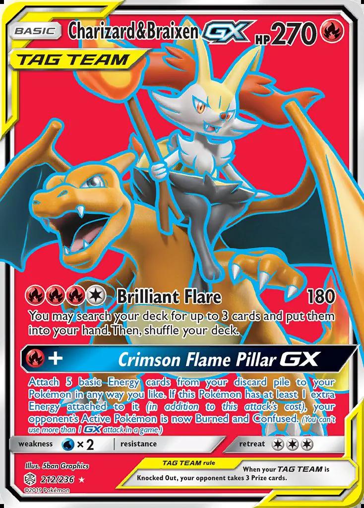 Image of Charizard and Braixen-GX Cosmic Eclipse (CEC) #212
