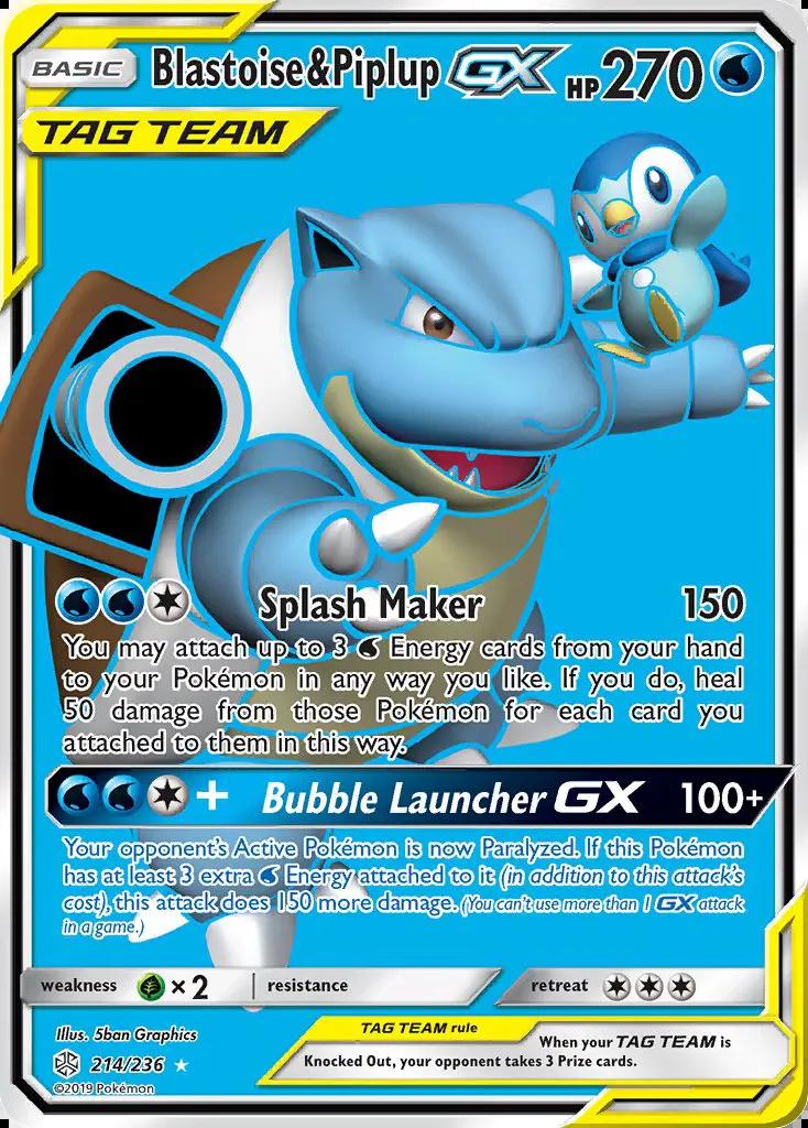 Image of Blastoise and Piplup-GX Cosmic Eclipse (CEC) #214