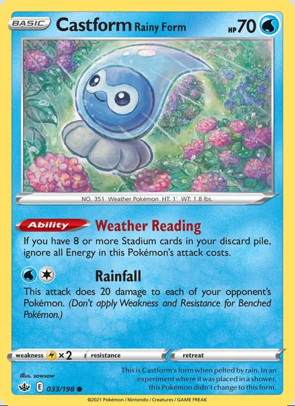 Image of Castform Rainy Form Chilling Reign (CRE) #033