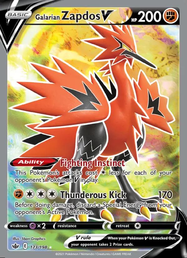 Image of Galarian Zapdos V Chilling Reign (CRE) #173